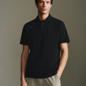 Button Half Placket Straight Polo Shirt