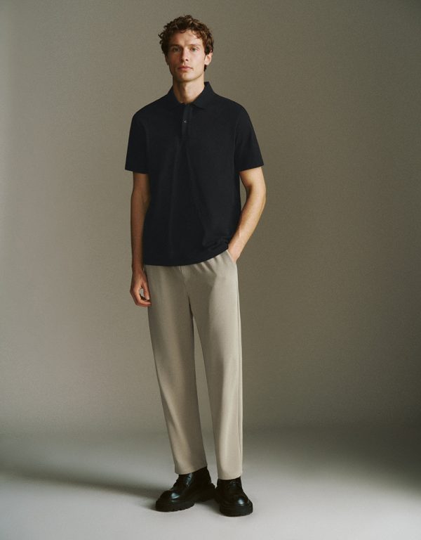 Button Half Placket Straight Polo Shirt - Image 6