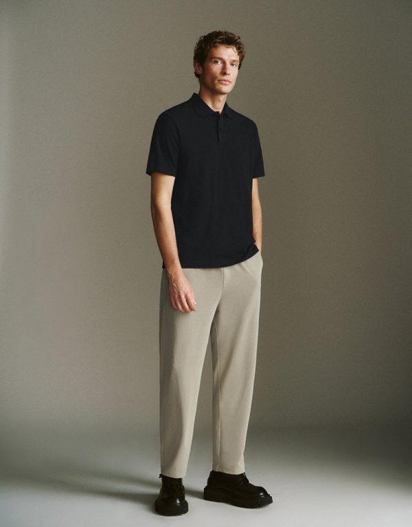 Button Half Placket Straight Polo Shirt - Image 7