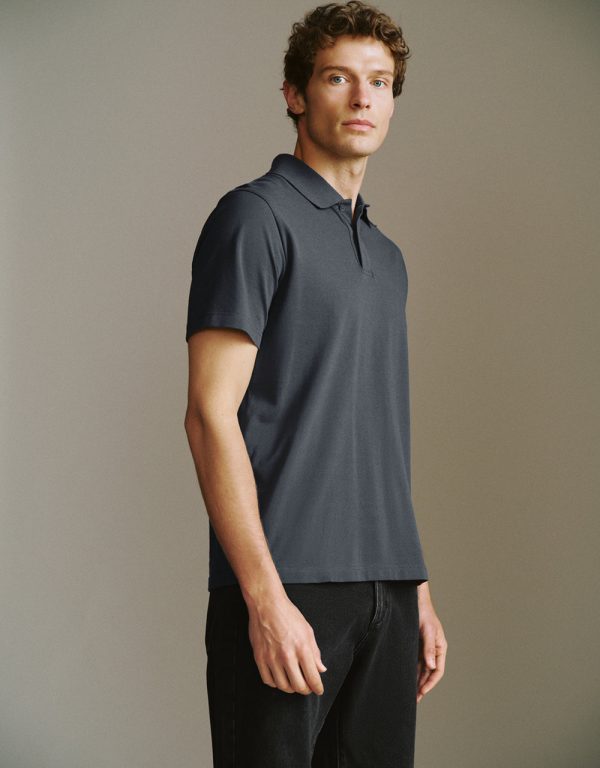 Button Half Placket Straight Polo Shirt - Image 41