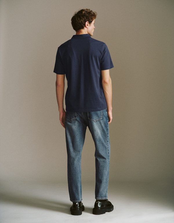 Button Half Placket Straight Polo Shirt - Image 30