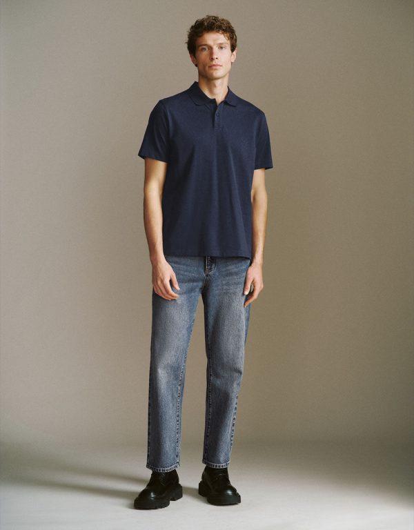 Button Half Placket Straight Polo Shirt - Image 32