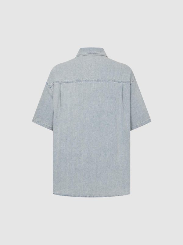Denim Short Sleeve Shirts - Image 2