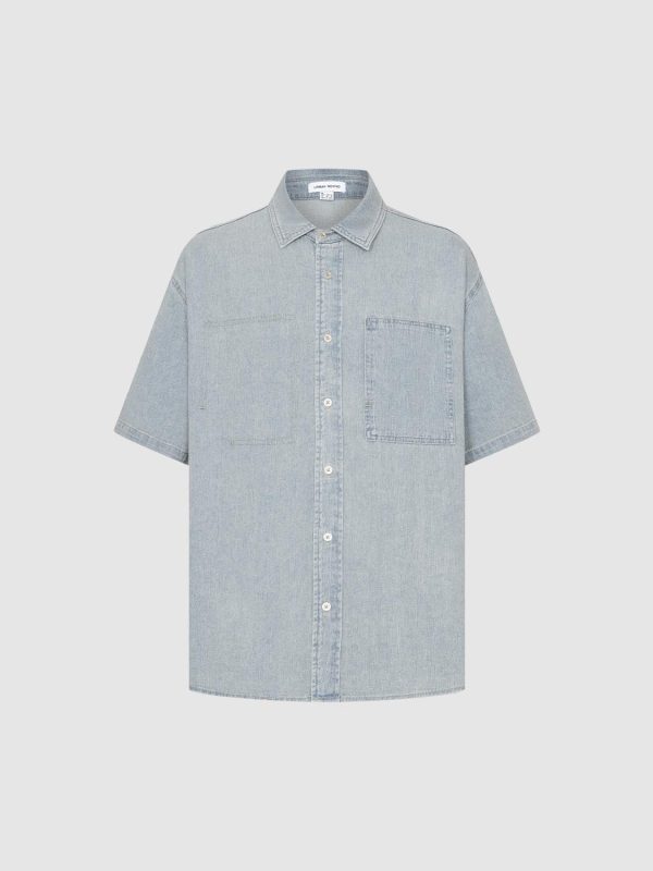 Denim Short Sleeve Shirts - Image 3