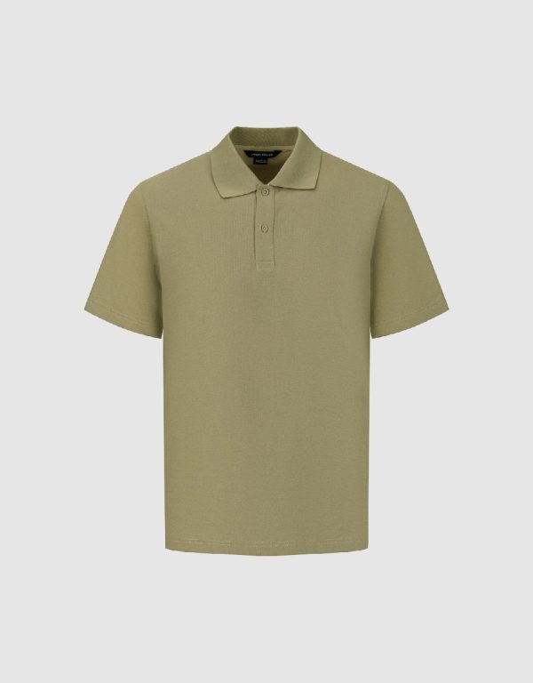 Button Half Placket Knitted Polo Shirt - Image 2