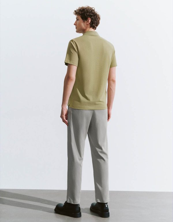 Button Half Placket Knitted Polo Shirt - Image 6