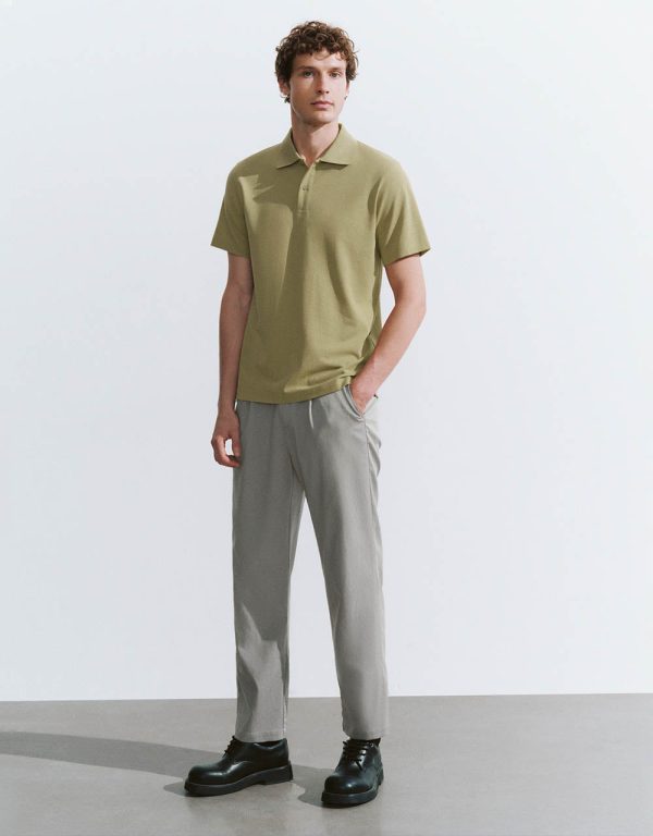 Button Half Placket Knitted Polo Shirt - Image 7