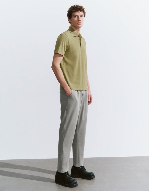 Button Half Placket Knitted Polo Shirt - Image 8