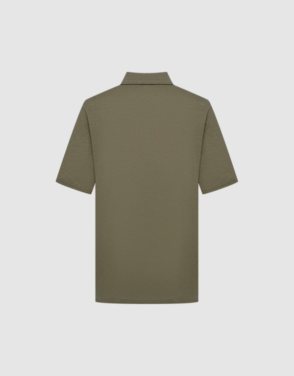 Button Half Placket Straight Polo Shirt - Image 2