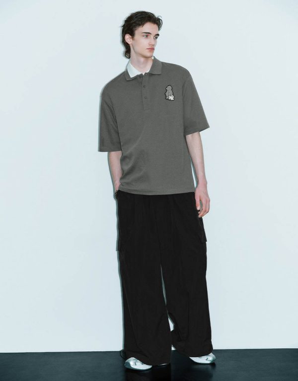 Drop Shoulder Sleeve Polo T-Shirt - Image 7