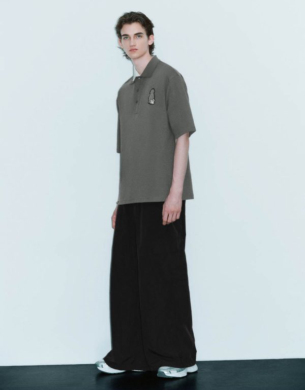 Drop Shoulder Sleeve Polo T-Shirt - Image 8