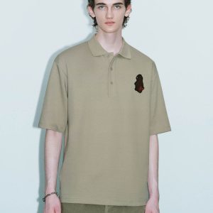 Cartoon Embossed Loose Polo Shirt