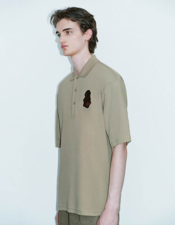 Cartoon Embossed Loose Polo Shirt - Image 3