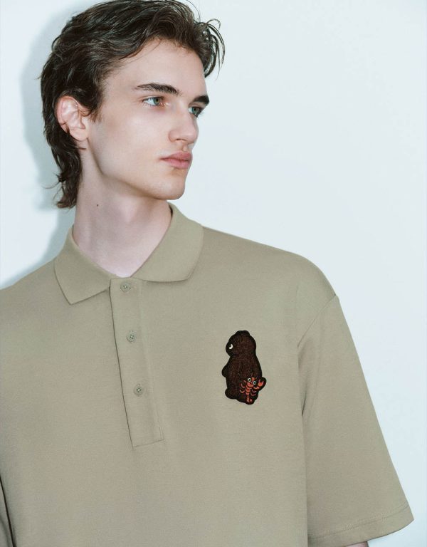 Cartoon Embossed Loose Polo Shirt - Image 4