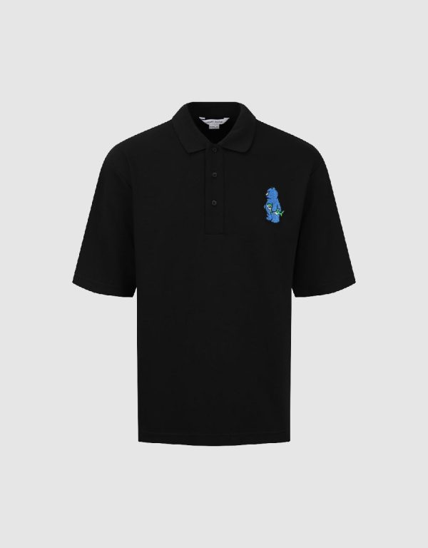 Embossed Loose Polo Shirt - Image 2