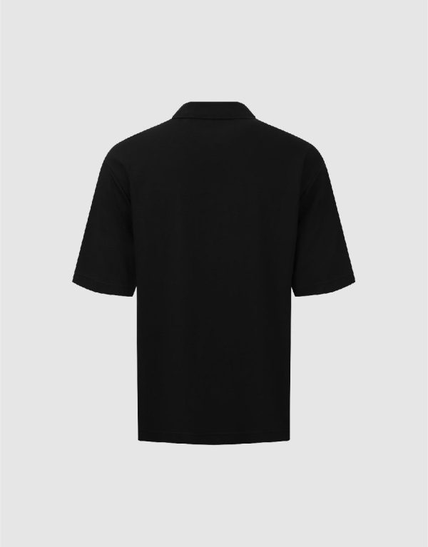 Embossed Loose Polo Shirt - Image 5