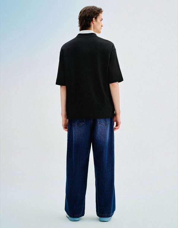 Embossed Loose Polo Shirt - Image 6
