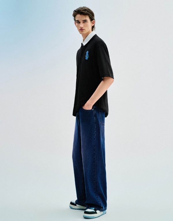 Embossed Loose Polo Shirt - Image 7